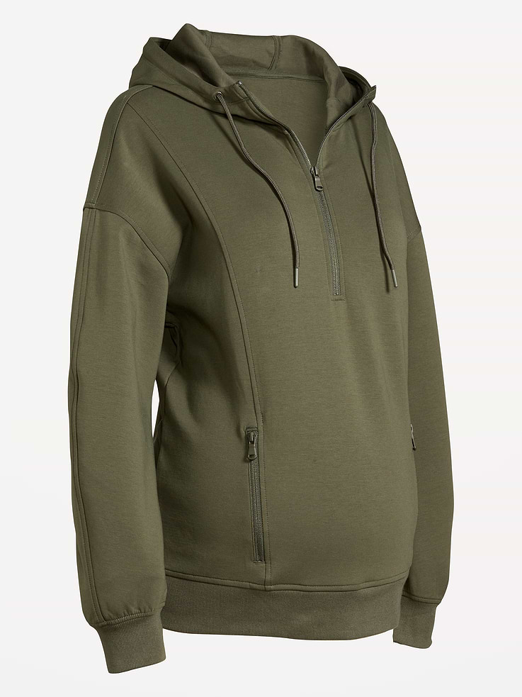 Image number 4 showing, Maternity Dynamic Fleece Half-Zip Hoodie