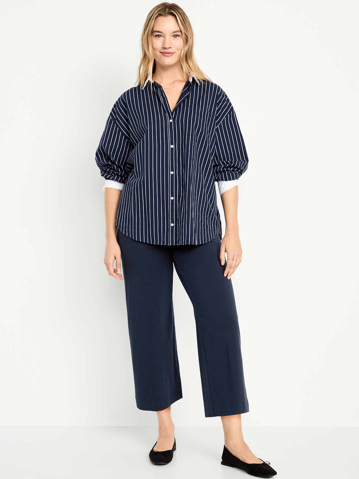 Image number 5 showing, High-Waisted Fashion Wide-Leg Cropped Leggings