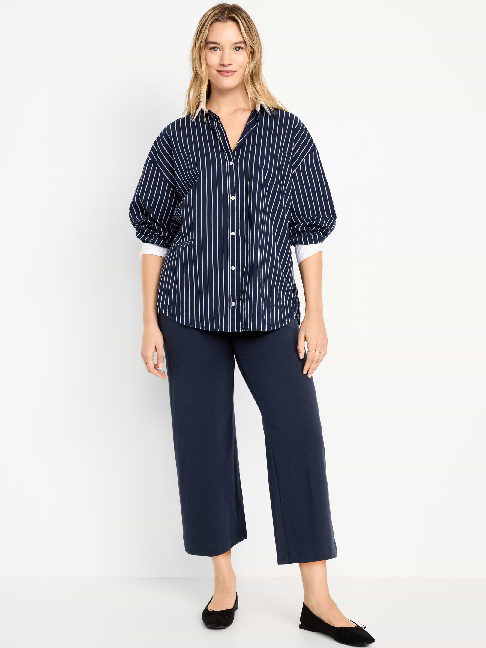 Image number 5 showing, High-Waisted Fashion Wide-Leg Cropped Leggings