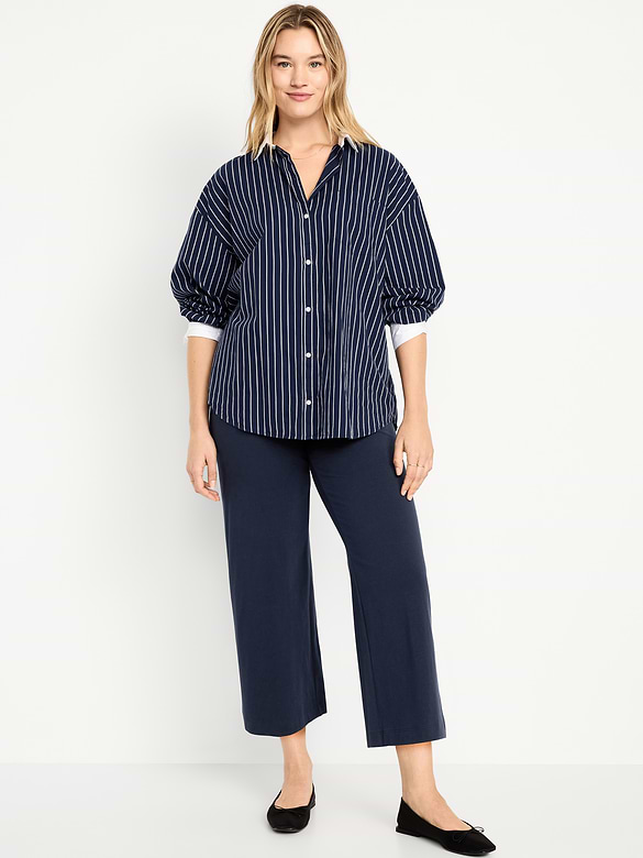 High-Waisted Fashion Wide-Leg Cropped Leggings