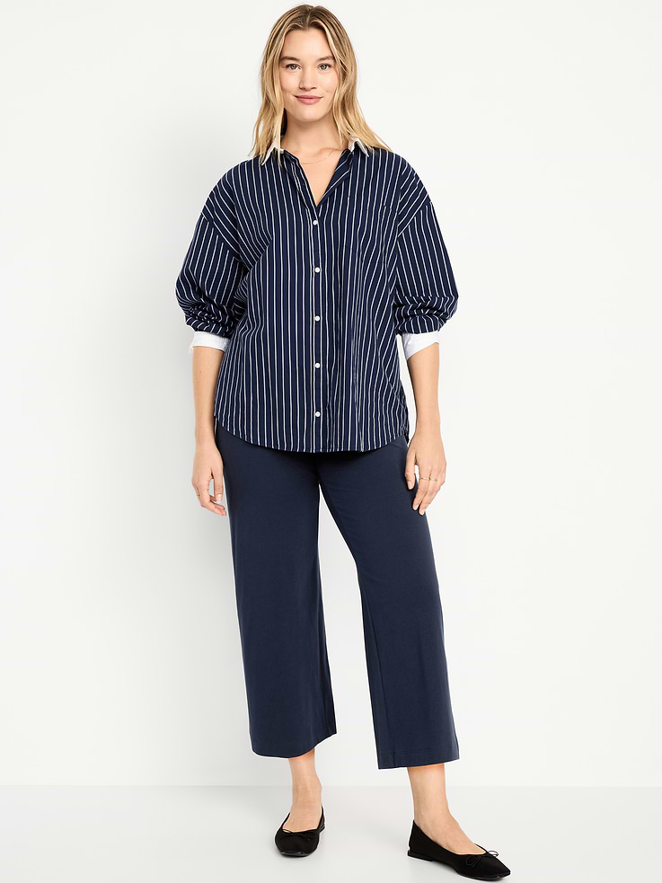 Image number 5 showing, High-Waisted Fashion Wide-Leg Cropped Leggings