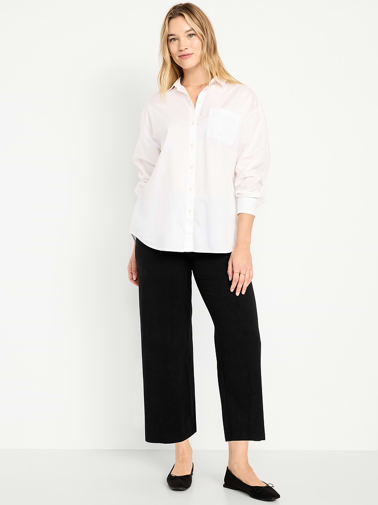 Image number 5 showing, High-Waisted Fashion Wide-Leg Cropped Leggings
