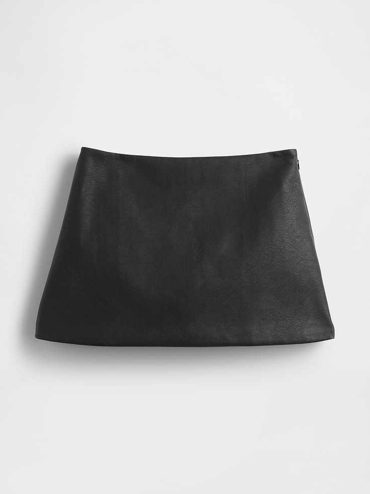 Image 4 of 4, Vegan Leather Mini Skort