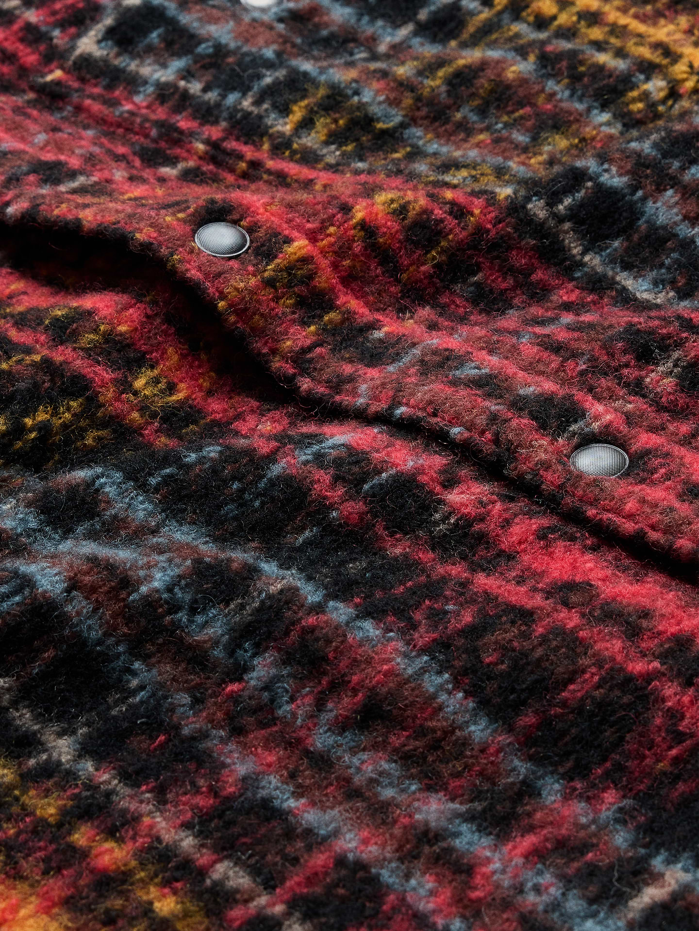 L'image numéro 7 présente Veste-chemise en tricot bouclé à carreaux