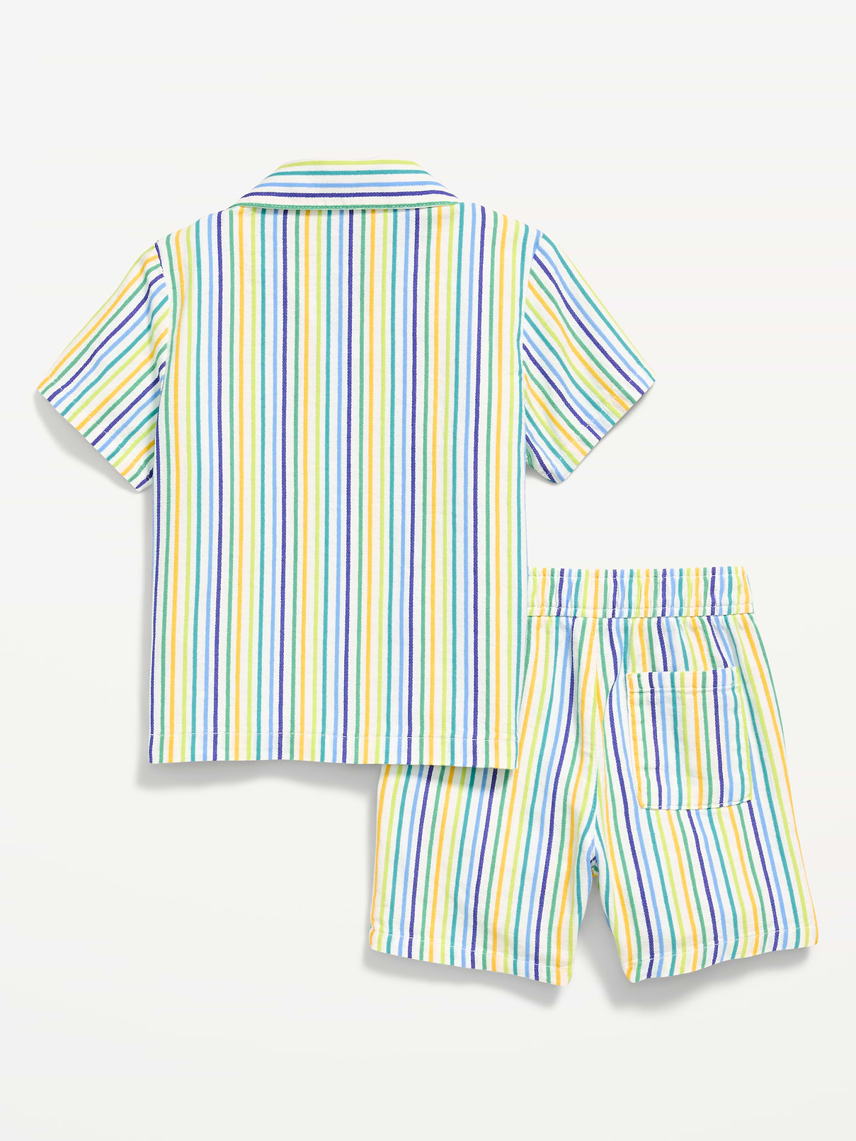 Image number 3 showing, Textured Embroidered Shirt and Shorts Set for Toddler Boys