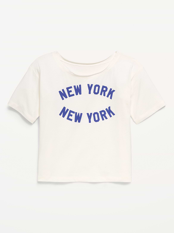 Off-Shoulder Graphic T-Shirt for Girls