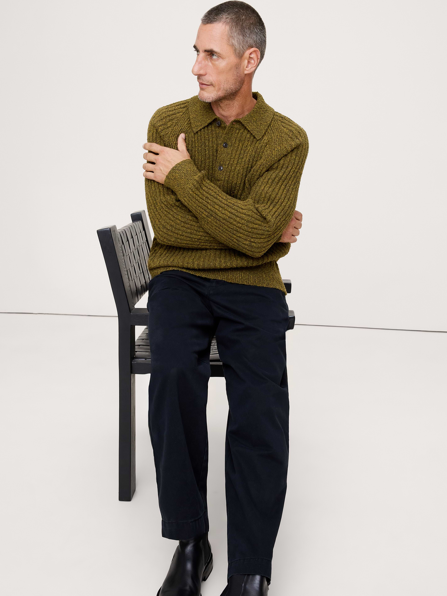 Image number 1 showing, Bouclé Ribbed Sweater Polo