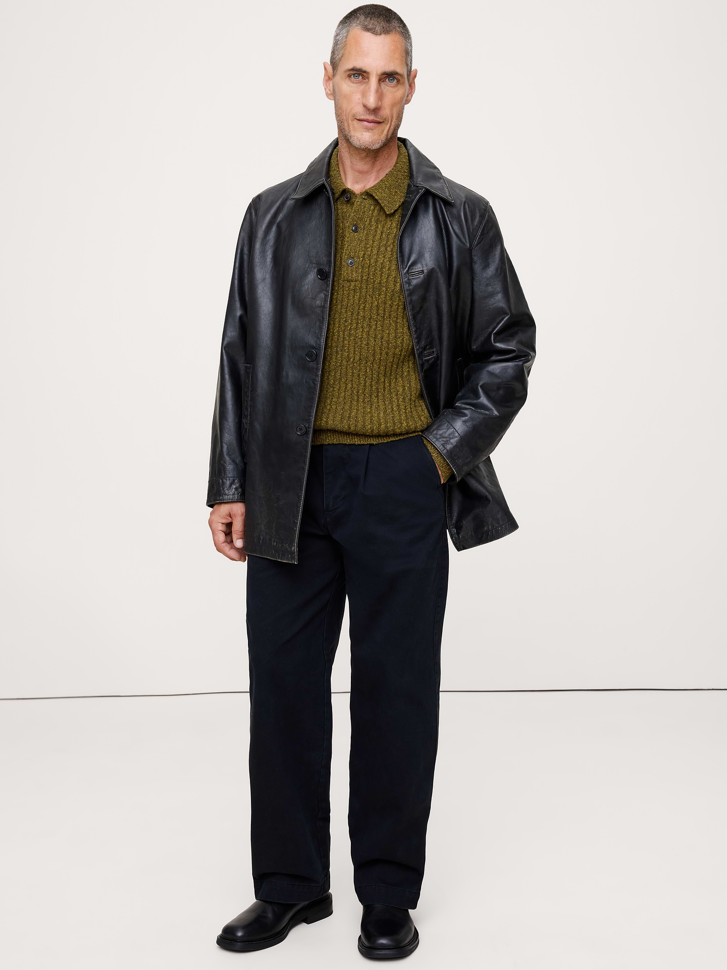 Image number 3 showing, Bouclé Ribbed Sweater Polo