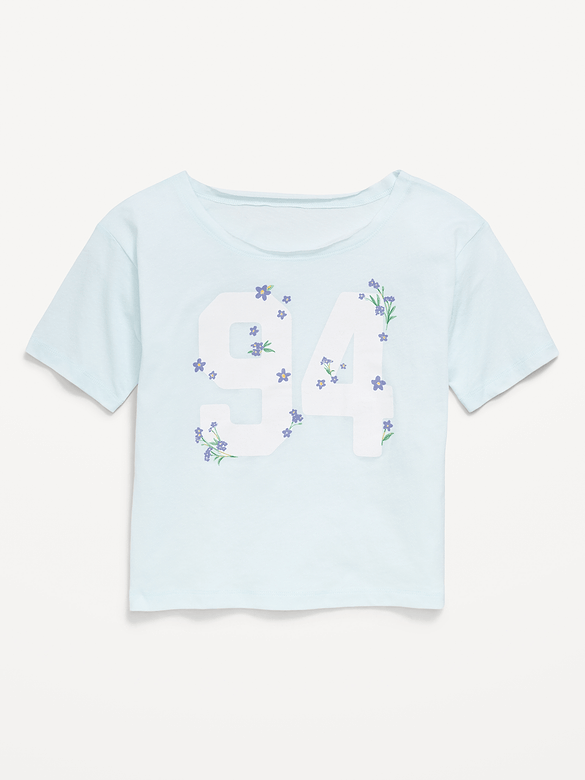 Off-Shoulder Graphic T-Shirt for Girls