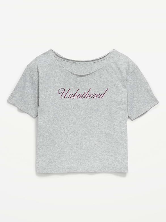 Off-Shoulder Graphic T-Shirt for Girls