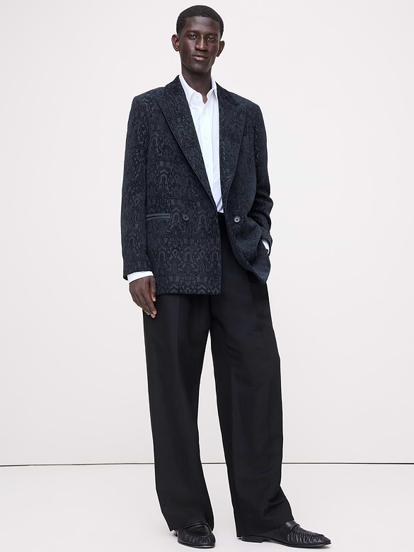 Relaxed Jacquard Tuxedo Jacket