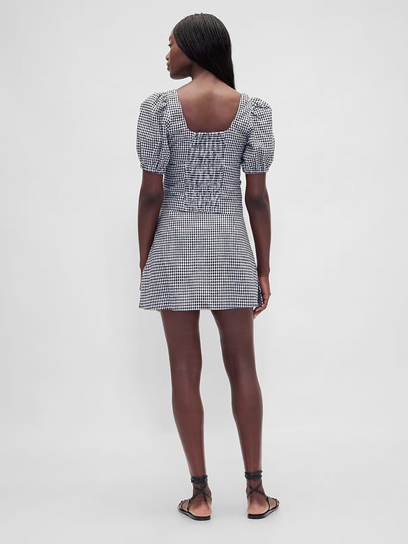 Low Rise Linen-Blend Mini Skort