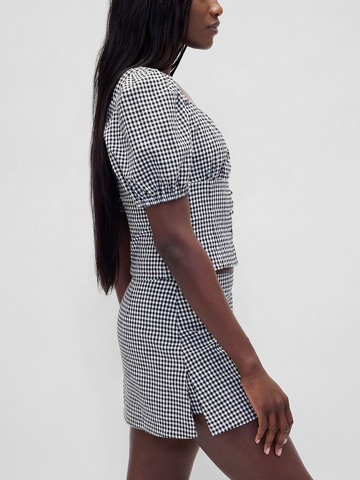 Image number 4 showing, Low Rise Linen-Blend Mini Skort