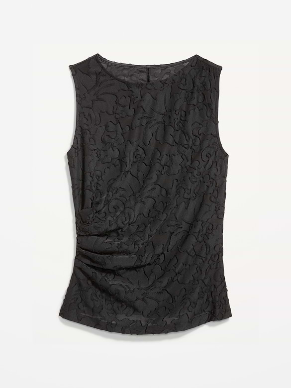 Haut en jacquard drapé sur le côté