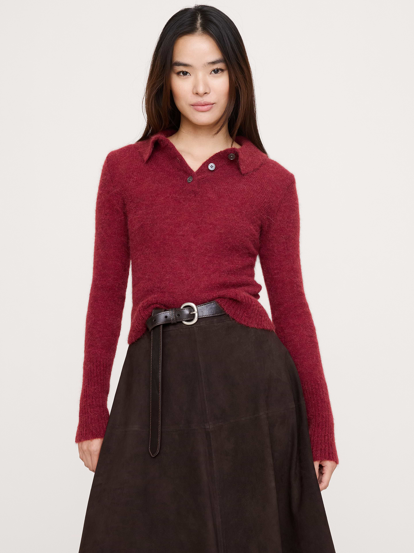 Image number 1 showing, Italian Alpaca-Blend Sweater Polo