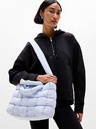 Image 2 of 3, Woven Square Puff Tote