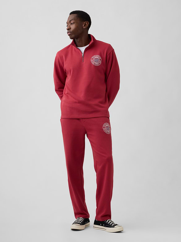 Relaxed Gap Graphic Quarter-Zip Sweatshirt