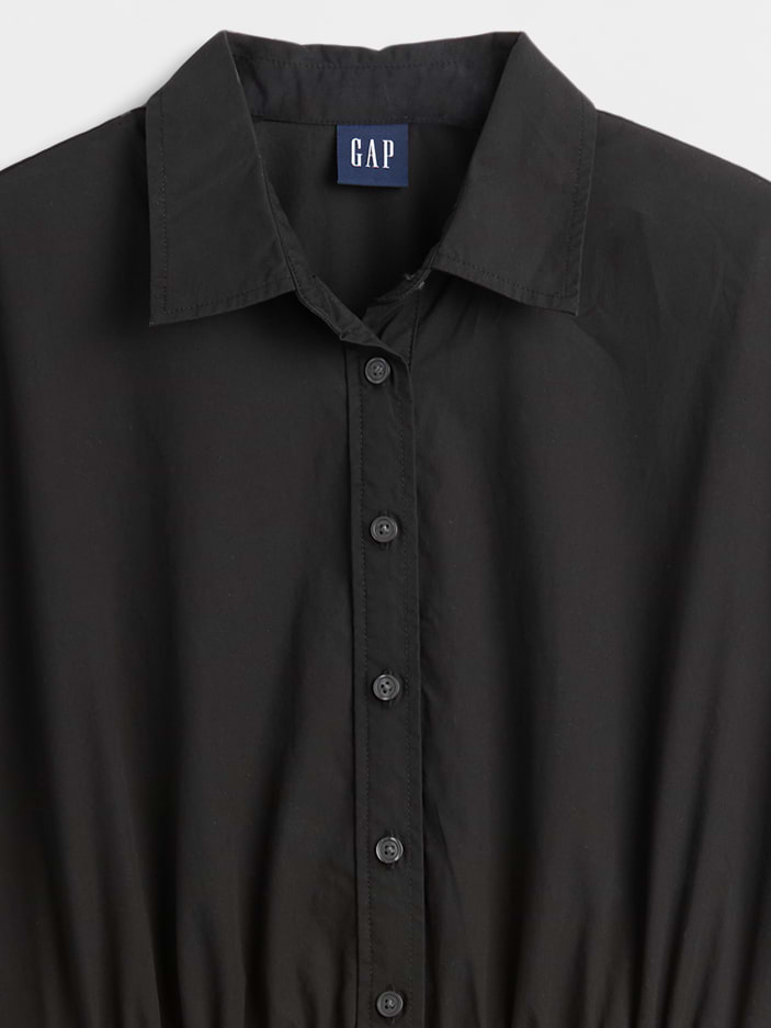 Image number 4 showing, Poplin Drop-Waist Maxi Shirtdress