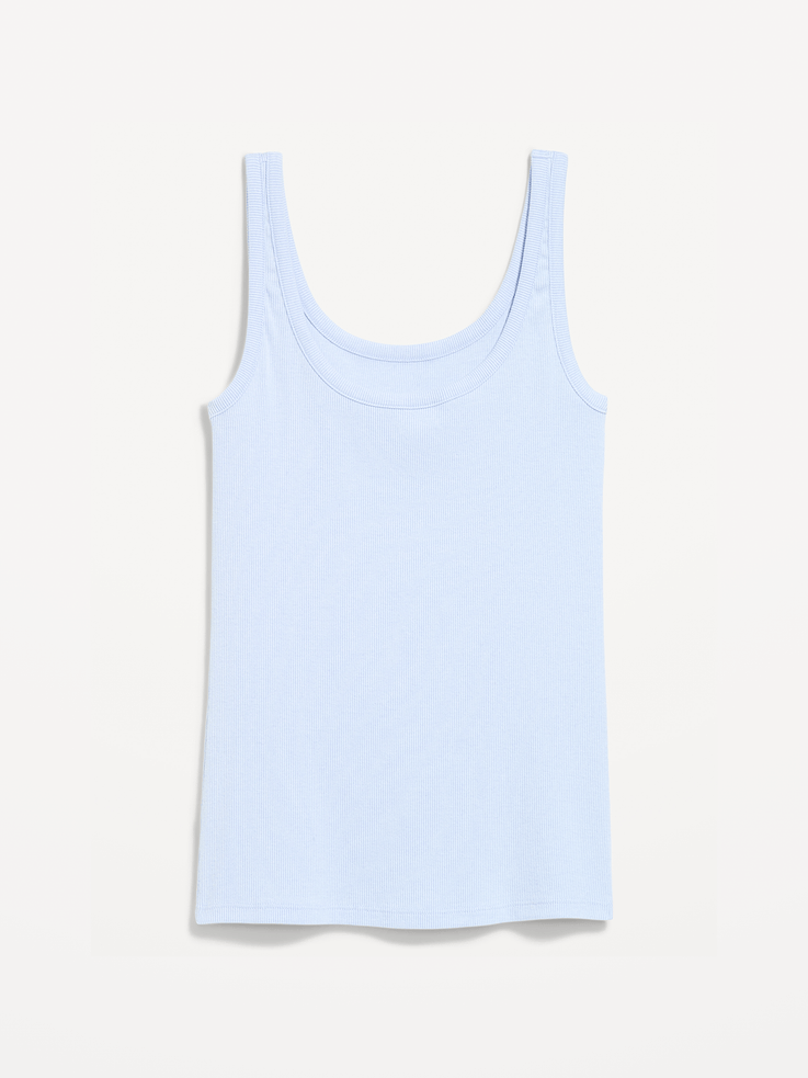 Image number 4 showing, First-Layer Ribbed Scoop-Neck Tank Top