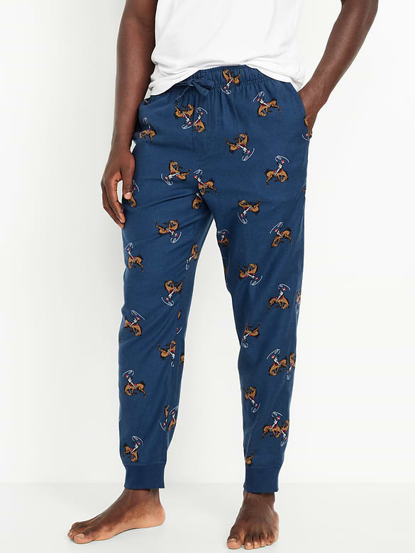 Printed Flannel Pajama Joggers for Men