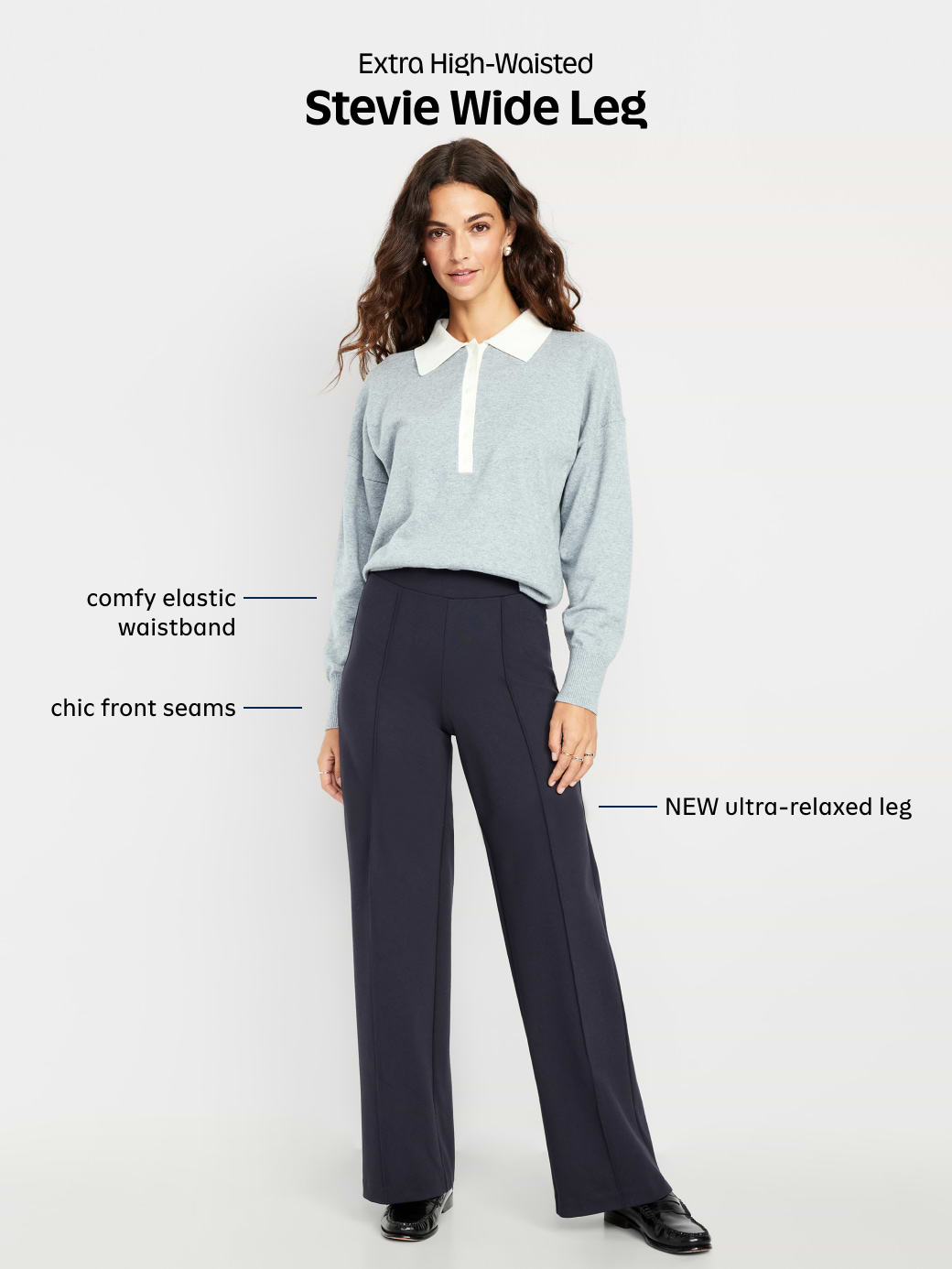 L'image numéro 6 présente Pantalon à jambe large Stevie à taille très haute