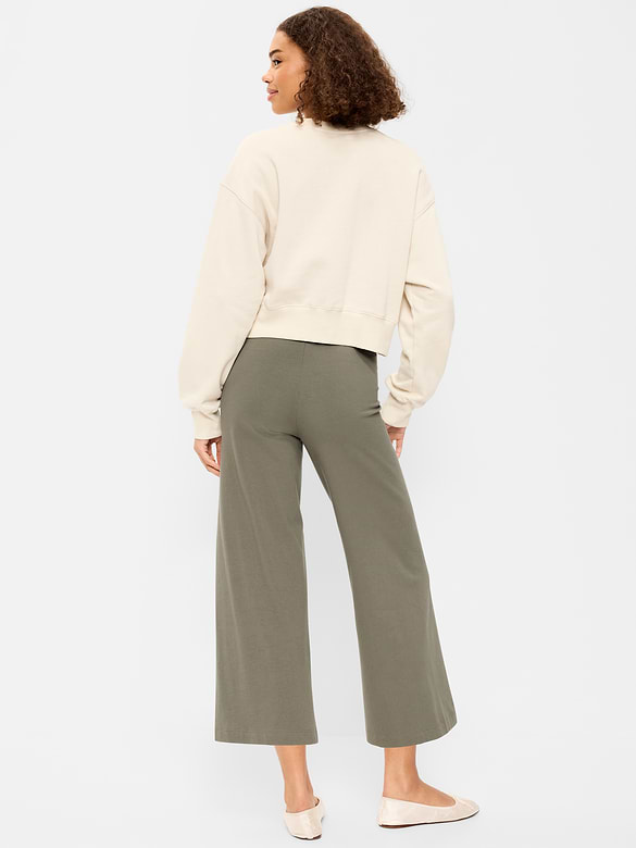 High-Waisted Fashion Wide-Leg Cropped Leggings