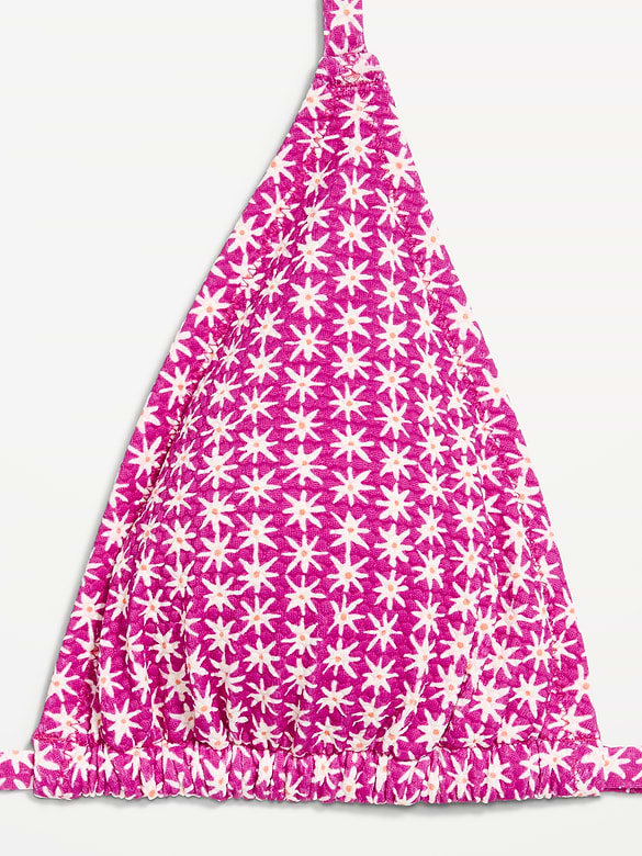 Pique Triangle String Bikini Swim Top