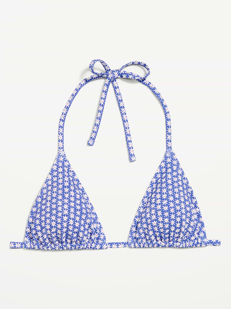 Image number 4 showing, Pique Triangle String Bikini Swim Top