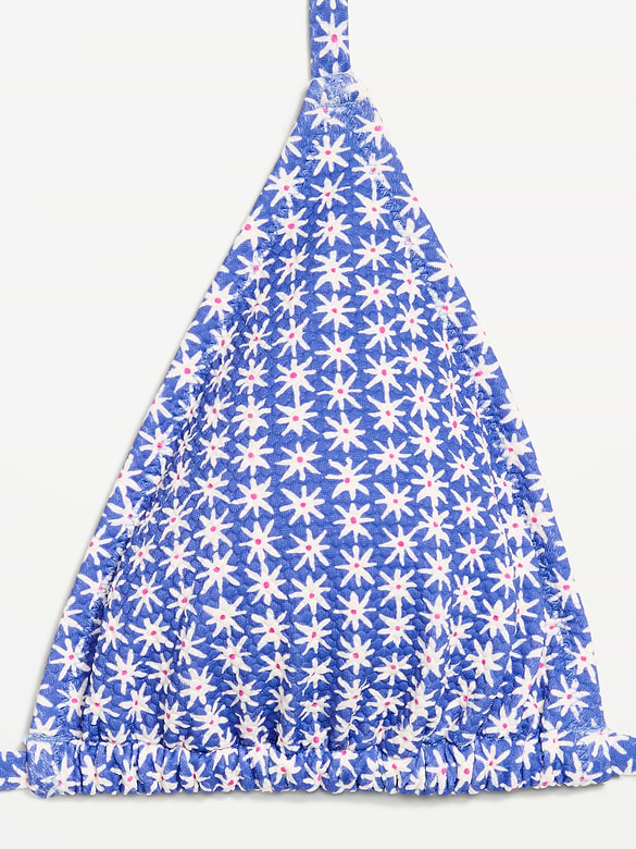 Pique Triangle String Bikini Swim Top