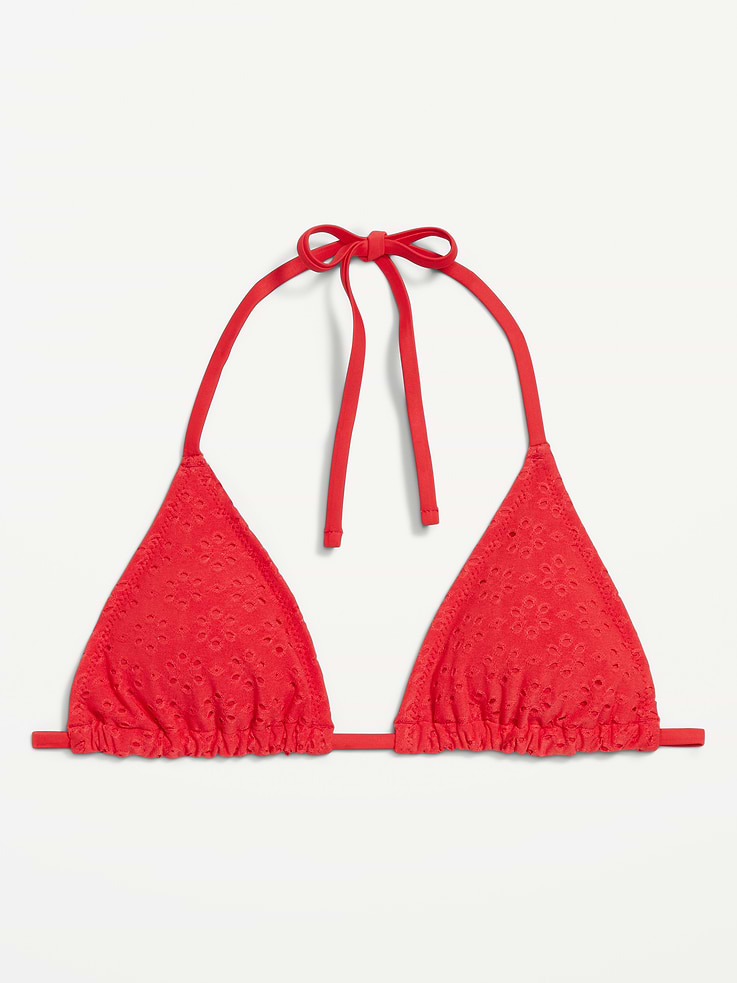 Image number 4 showing, Eyelet Triangle String Bikini Swim Top
