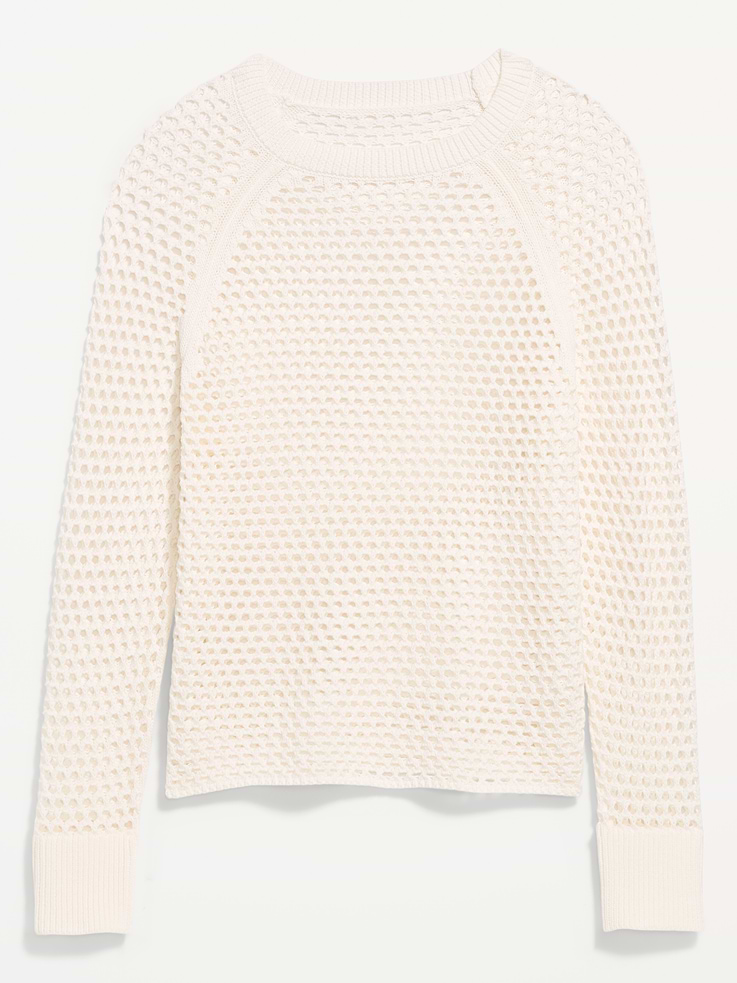 L'image numéro 4 présente Chandail à manches raglan en tricot de coton littoral ajouré