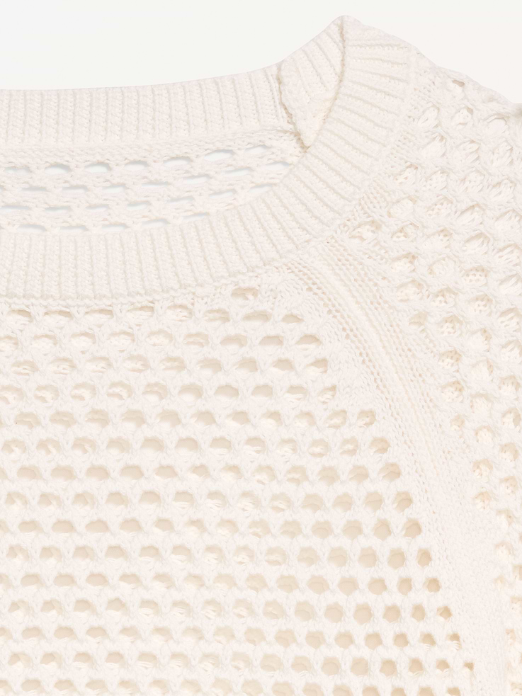 L'image numéro 5 présente Chandail à manches raglan en tricot de coton littoral ajouré