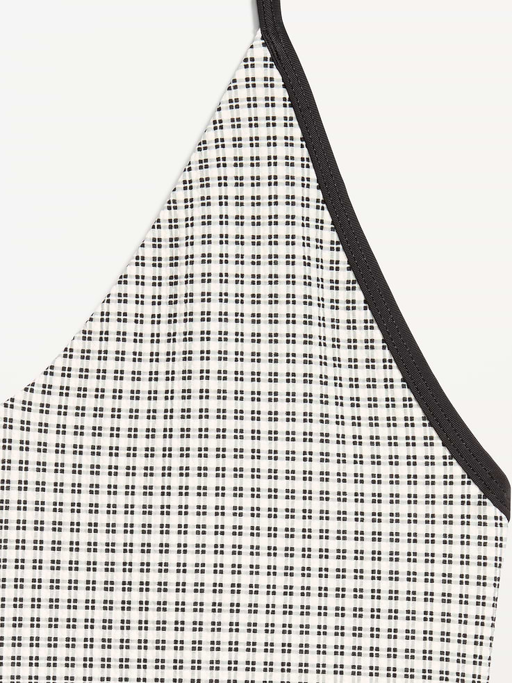 Image number 9 showing, Pique V-Neck Halter Swimsuit
