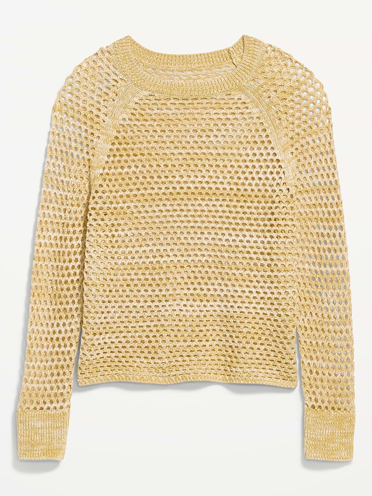 L'image numéro 4 présente Chandail à manches raglan en tricot de coton littoral ajouré