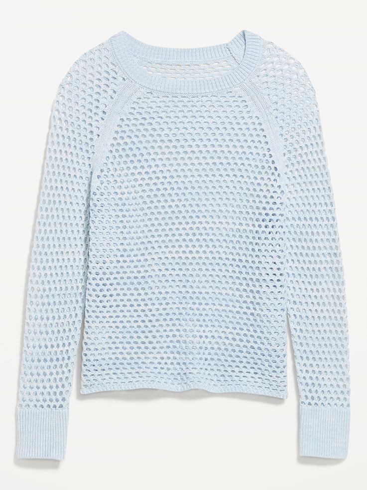 L'image numéro 4 présente Chandail à manches raglan en tricot de coton littoral ajouré
