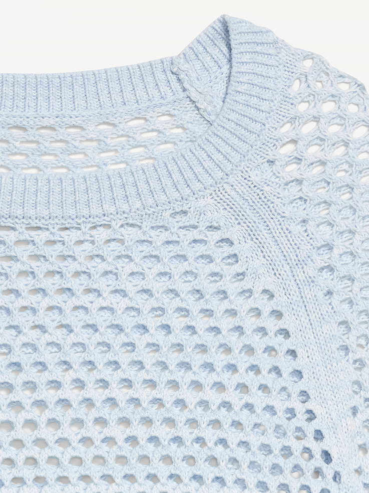 L'image numéro 5 présente Chandail à manches raglan en tricot de coton littoral ajouré