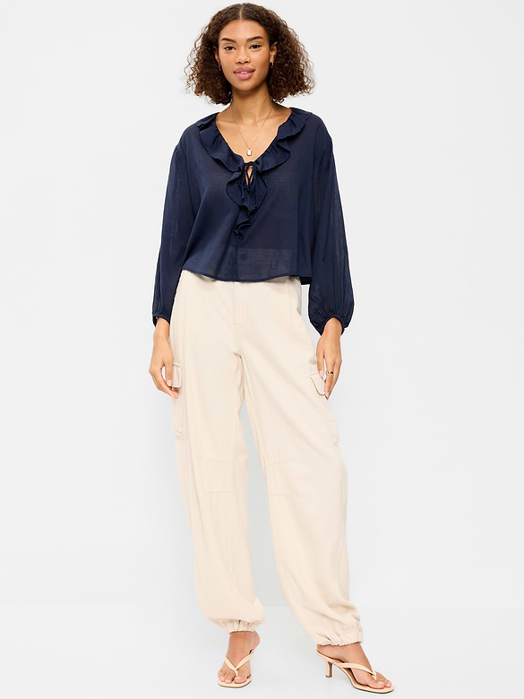 Twill Barrel Cargo Pants