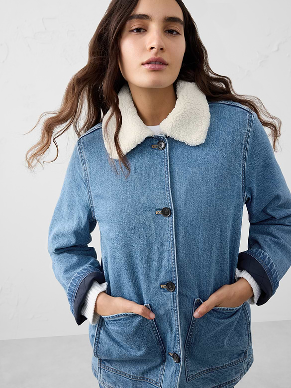 Sherpa Collar Denim Jacket