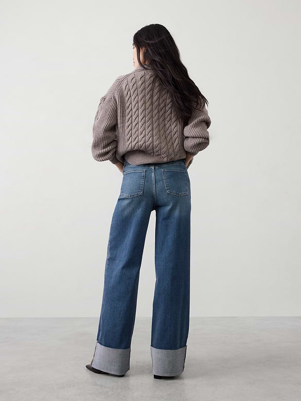 Wide-Leg High-Rise Jean