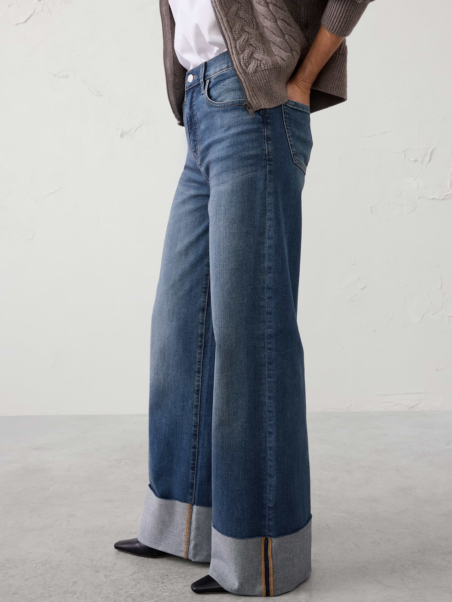 Image number 5 showing, Wide-Leg High-Rise Jean