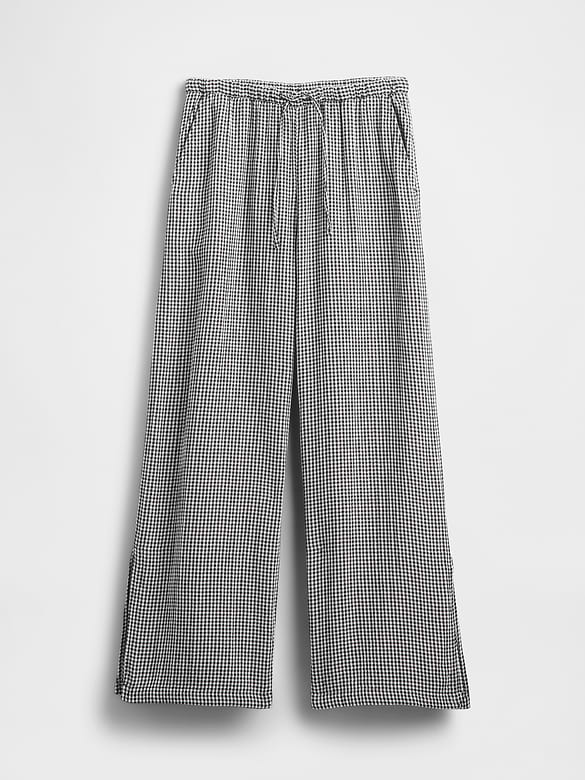 Cotton Gauze Easy Split-Hem Pants