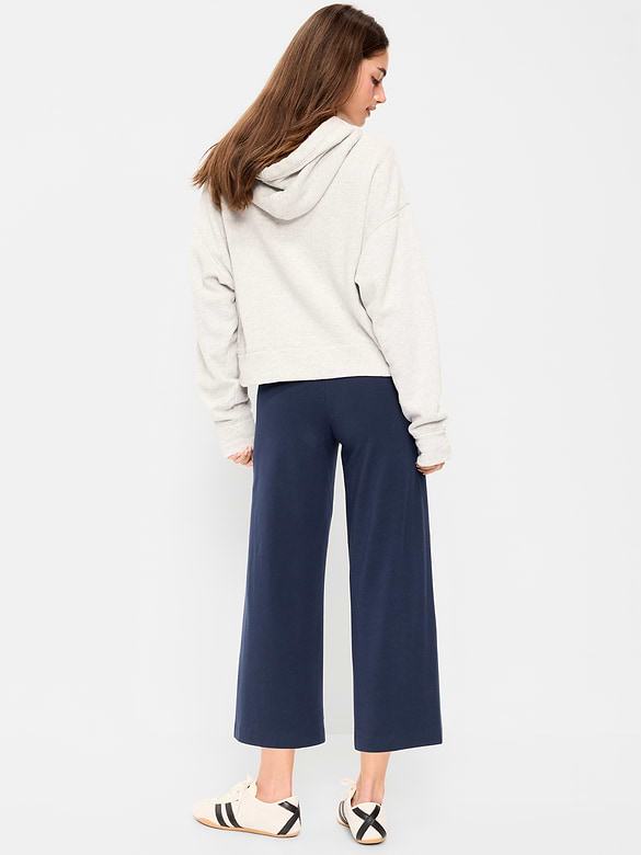 High-Waisted Fashion Wide-Leg Cropped Leggings