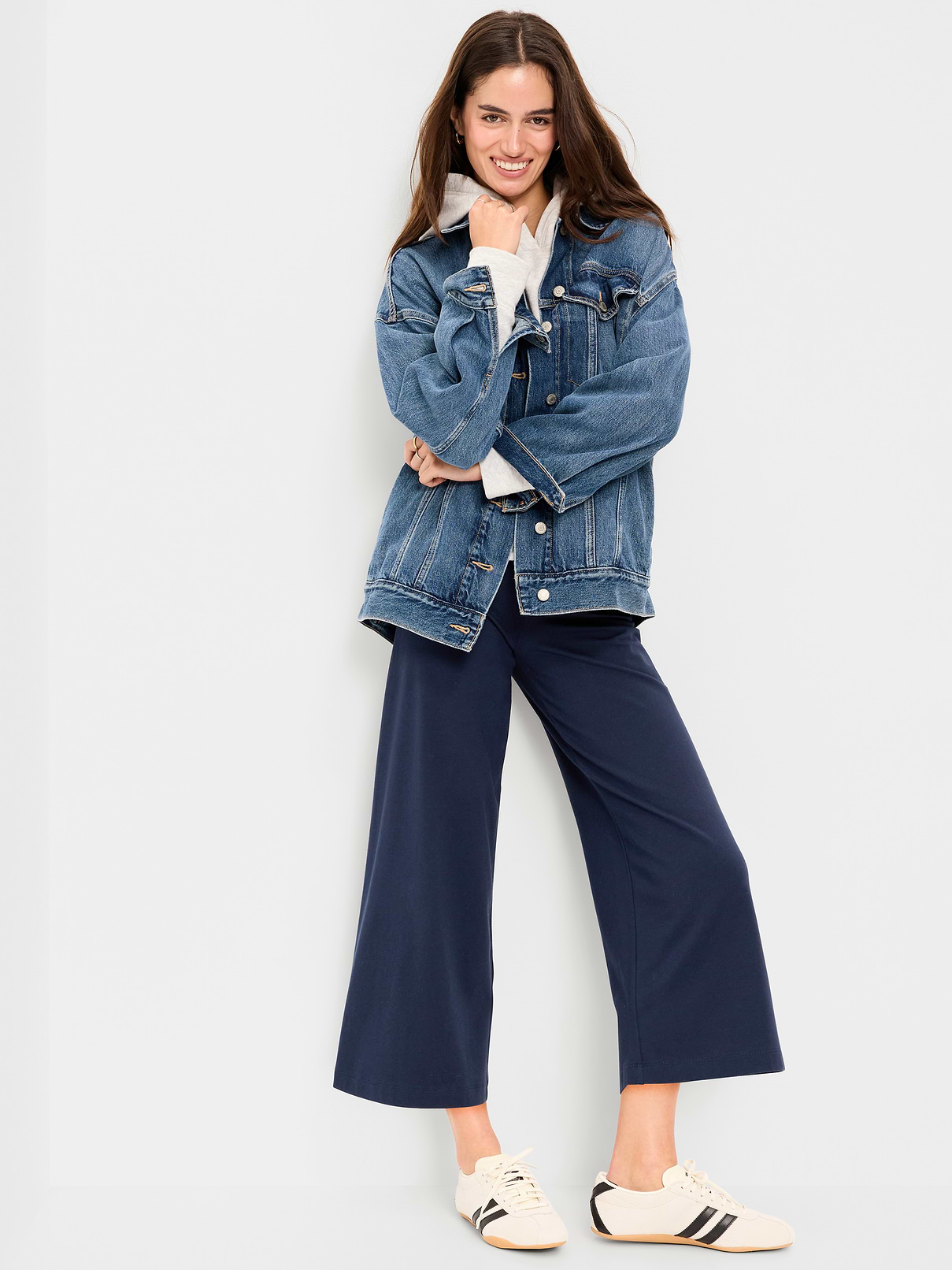 Image number 3 showing, High-Waisted Fashion Wide-Leg Cropped Leggings