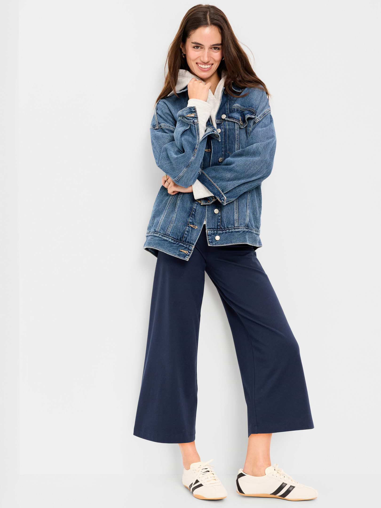 Image number 3 showing, High-Waisted Fashion Wide-Leg Cropped Leggings