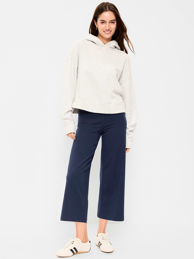 Image number 1 showing, High-Waisted Fashion Wide-Leg Cropped Leggings