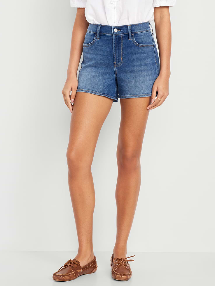Image number 2 showing, High-Waisted Wow Jean Shorts -- 4-inch inseam