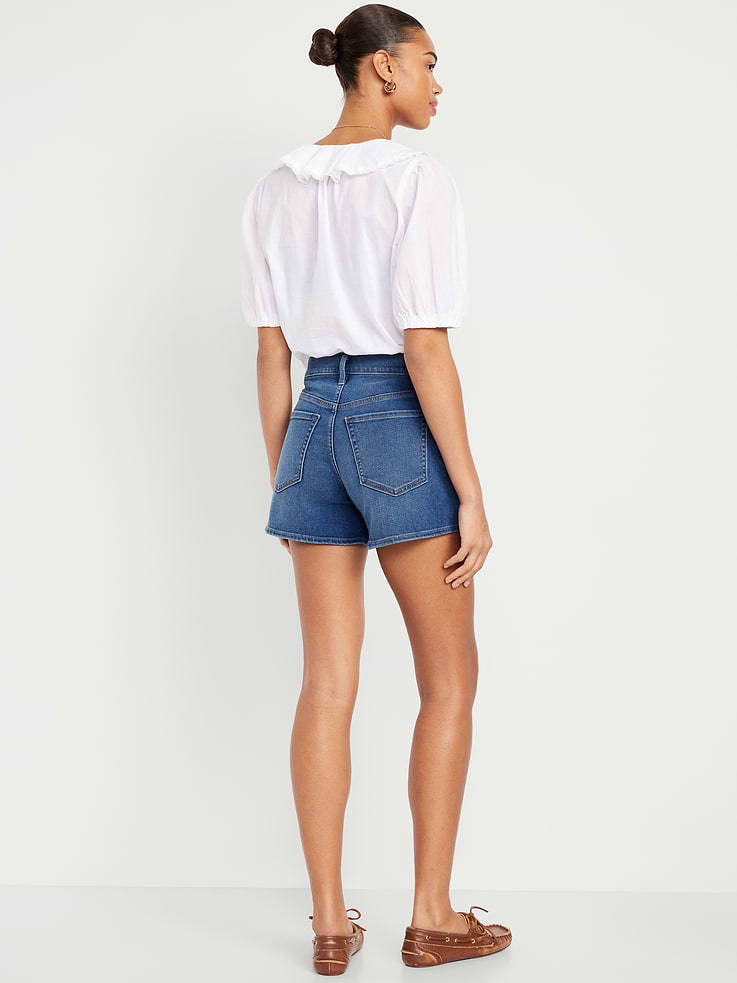 Image number 3 showing, High-Waisted Wow Jean Shorts -- 4-inch inseam