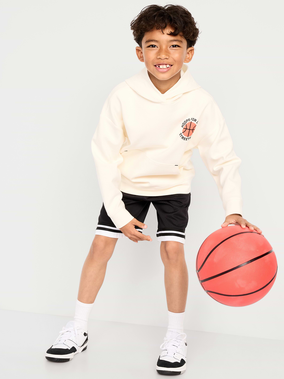 Image number 1 showing, Knee Length Mesh Basketball Shorts for Boys