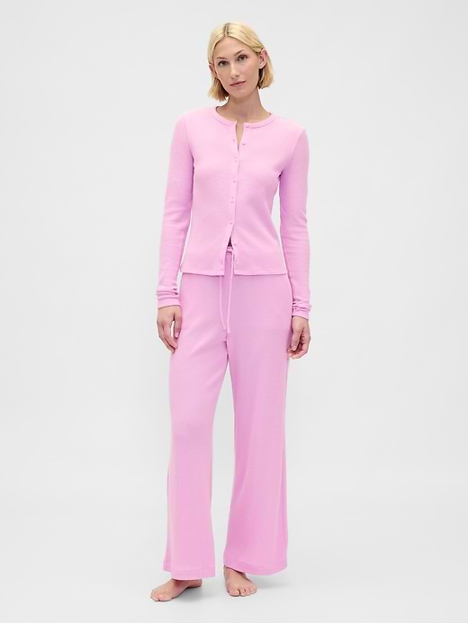 Waffle Wide-Leg PJ Pants - Sugar pink by Gap