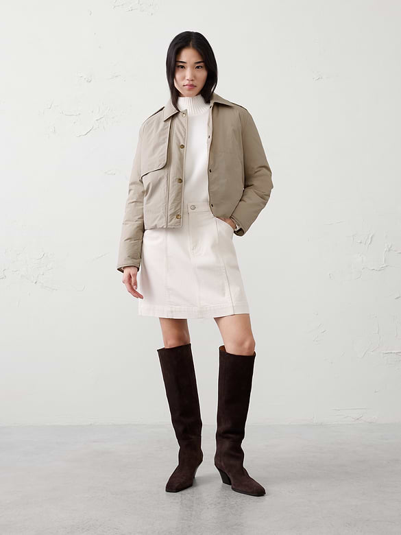 Cropped Trench Filled Jacket